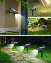 Amorly 4 Pack Solar Lights Outdoor Waterproof Ip65,landscape Lighting For Garden Yard Pathway Decor, Outdoor Decor, Cool White - thumbnail 7