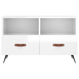 Berkfield Sturdy Tv Cabinet High Gloss White 80X36X50 Cm Engineered Wood - thumbnail 5