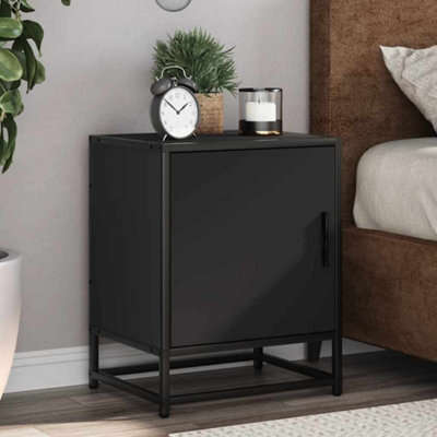 Berkfield Bedside Cabinets 2 Pcs Black 40X31X50 Cm Engineered Wood And Metal - image 1