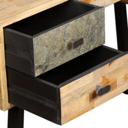 Berkfield Writing Desk Solid Reclaimed Teak 110X50X76 Cm - thumbnail 6