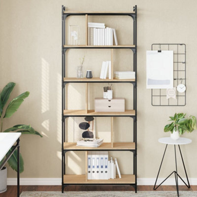 Berkfield Bookcase 6-Tier Sonoma Oak 76X32X192 Cm Engineered Wood - image 1