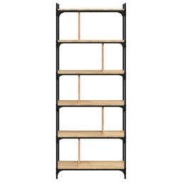 Berkfield Bookcase 6-Tier Sonoma Oak 76X32X192 Cm Engineered Wood - thumbnail 4