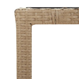 Walplus Garden Table With Glass Top Beige Poly Rattan&tempered Glass - thumbnail 5