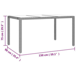 Walplus Garden Table With Glass Top Beige Poly Rattan&tempered Glass - thumbnail 6