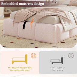 Single Upholstered Hydraulic Storage Bed With Headboard And Large Storage Space - thumbnail 7