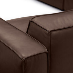 Valencia Nathan Full Aniline Leather Lounge Modular Three Seats Double Chaise Sofa Dark Chocolate Fsc Pine Wood - thumbnail 5