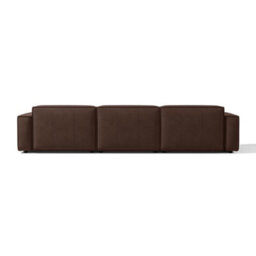 Valencia Nathan Full Aniline Leather Lounge Modular Three Seats Double Chaise Sofa Dark Chocolate Fsc Pine Wood - thumbnail 6