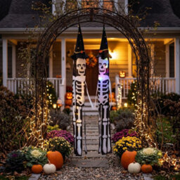 2X Halloween Led Lights Hanging Ghost Skeleton - thumbnail 4