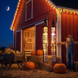 2X Halloween Led Lights Hanging Ghost Skeleton - thumbnail 6