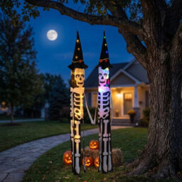 2X Halloween Led Lights Hanging Ghost Skeleton - thumbnail 3