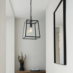 Luminosa Lighting Luminosa Hurst Single Pendant Ceiling Lamp, Matt Black, Glass - thumbnail 3
