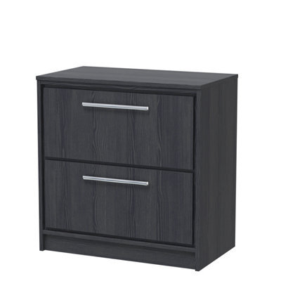 Hudson Reed Lille Floor Standing 2 Drawer Countertop Vanity Unit & Worktop, Graphite Woodgrain, 805 X 460 mm - image 1