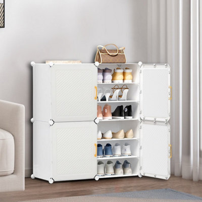 Living And Home White Home Entryway Large Capacity Multi-Layer Shoe Cabinet 85X32X95Cm - image 1