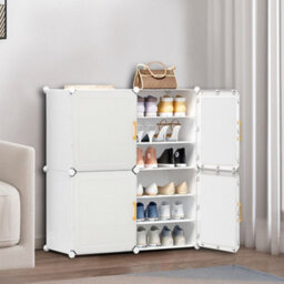 Living And Home White Home Entryway Large Capacity Multi-Layer Shoe Cabinet 85X32X95Cm