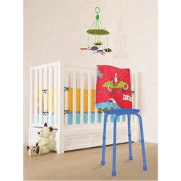 Loops Adjustable Blue Stackable Stool With Rust-Proof Aluminium Frame For Indoor And Outdoor Use - thumbnail 3