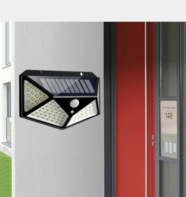 100 Led 2Pcs Solar Wall Light, Outdoor Pir Motion Sensor Garden Street Lamp - image 1