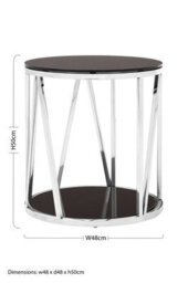Orsina Modern Round Chrome Finish Side Table, Durable Side Table For Livingroom, Tempered Glass Modern Side Table - thumbnail 5