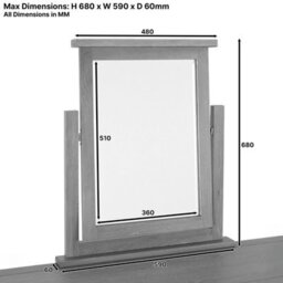 The Furniture Market Cheshire Oak Vanity Dressing Table Mirror Premium Quality Pivoting Mirror Elegant And Durable Ideal For Bedrooms Dressing Rooms - thumbnail 7