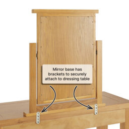 The Furniture Market Cheshire Oak Vanity Dressing Table Mirror Premium Quality Pivoting Mirror Elegant And Durable Ideal For Bedrooms Dressing Rooms - thumbnail 6