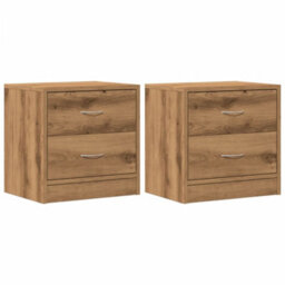 Berkfield Bedside Cabinets 2 Pcs Artisian Oak 40X30X40 Cm Engineered Wood - thumbnail 2