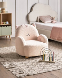 Beliani Kids Armchair Cat Zoar Boucle Off-White - thumbnail 2