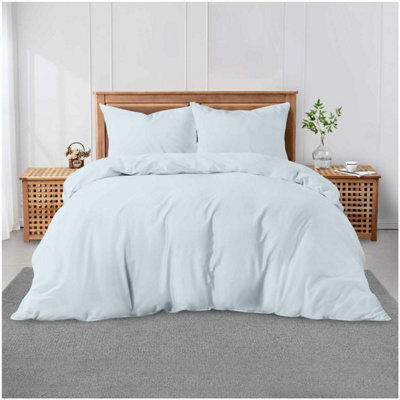 Gc Gaveno Cavailia Plain Dyed Duvet Cover Super King Polycotton Solid Bedding Set Breathable Lightweight Duvet Cover Set Sky Blue - image 1