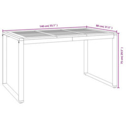Berkfield 5 Piece Garden Dining Set Solid Wood Acacia And Metal - thumbnail 8