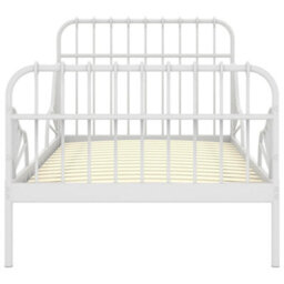 Vidaxl Extendable Bed Frame Without Mattress White Metal 80X130/200 Cm - thumbnail 4