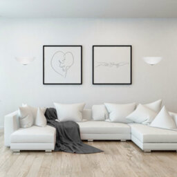 Happy Homewares Traditional Satin Nickel Flush Wall Uplighter With Opal Swirl Glass Diffuser - thumbnail 4