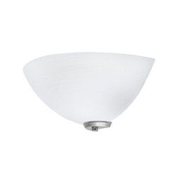 Happy Homewares Traditional Satin Nickel Flush Wall Uplighter With Opal Swirl Glass Diffuser - thumbnail 2