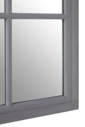 Orsina Grey Flat Wood Wall Mirror, 130X100Cm Rectangle Mirror With 16 Panels & Hanging Hooks, Rustic Wall Décor - thumbnail 4