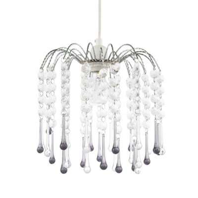 Happy Homewares Classic Waterfall Pendant Shade With Clear And Smoked Black Acrylic - image 1