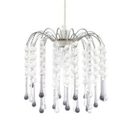 Happy Homewares Classic Waterfall Pendant Shade With Clear And Smoked Black Acrylic