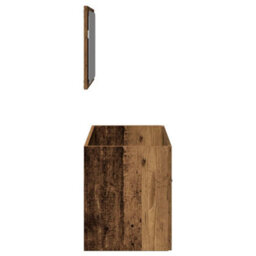 Berkfield Bathroom Cabinet With Mirror Old Wood Engineered Wood - thumbnail 5