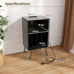 Record Player Stand 3 Tier Turntable Stand Vinyl Record Storage Table - thumbnail 2