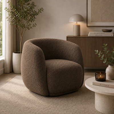 Where Saints Go Ltd Armchair George Syrup Brown Sherpa Fabric Tub Frame 66Cm By Where Saints Go - image 1
