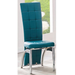 Furniture in Fashion Ravenna Teal Faux Leather Dining Chairs In Pair - thumbnail 2