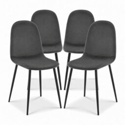 Bravich Ron Velvet Dining Chair - Grey, Set Of 4