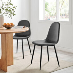 Bravich Ron Velvet Dining Chair - Grey, Set Of 4 - thumbnail 5