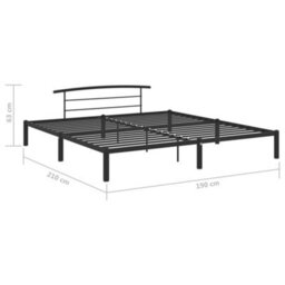 Berkfield Bed Frame Black Metal 180X200 Cm 6Ft Super King - thumbnail 7