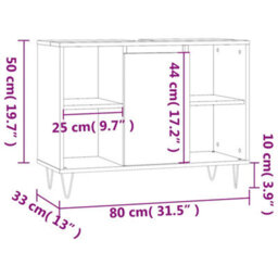 Vidaxl Bathroom Cabinet High Gloss White 80X33X60 Cm Engineered Wood - thumbnail 3