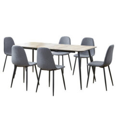 Hallowood Furniture Cullompton Large Extending Dining Table With Light Oak Effect Top (120-180Cm) With 6 Chairs - thumbnail 8