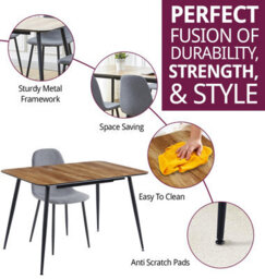 Hallowood Furniture Cullompton Large Extending Dining Table With Light Oak Effect Top (120-180Cm) With 6 Chairs - thumbnail 2