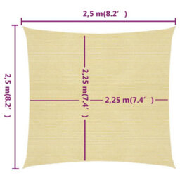 Berkfield Sunshade Sail 160 G/m2 Beige 2.5X2.5 M Hdpe - thumbnail 6