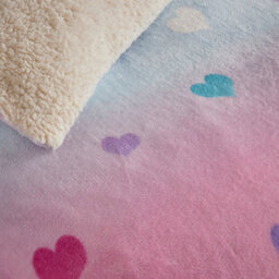Bedlam Cosy Ombre Heart Plush & Sherpa Reverse Duvet Cover Set - thumbnail 3