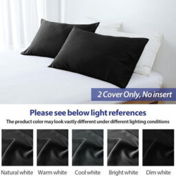 Aspire Homeware Bed Pillowcase Pair -Soft Breathable Envelop Bedding Black Pillow Covers, Plain Dyed Pillowcase Set, 50 X 75 Cm - thumbnail 5