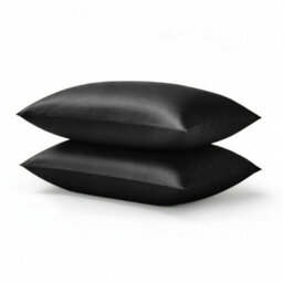 Aspire Homeware Bed Pillowcase Pair -Soft Breathable Envelop Bedding Black Pillow Covers, Plain Dyed Pillowcase Set, 50 X 75 Cm - thumbnail 1