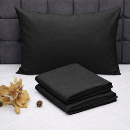 Aspire Homeware Bed Pillowcase Pair -Soft Breathable Envelop Bedding Black Pillow Covers, Plain Dyed Pillowcase Set, 50 X 75 Cm - thumbnail 8