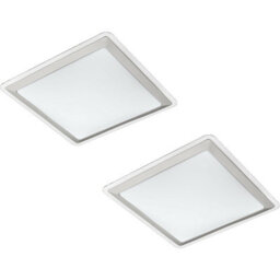 Modern 2-Pack White Led Flush Ceiling Lights With Silver Shade