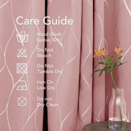 Deconovo Eyelet Silver Wave Line Foil Printed Blackout Curtains For Living Room, 46 X 90 Inch, Pink, 2 Panels - thumbnail 5